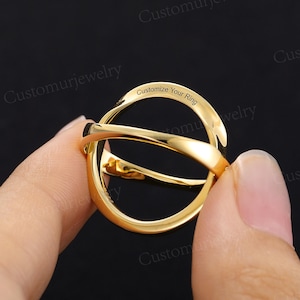 Openable Secret Message Ring, 10K Gold Hidden Compartment Ring, Personalized Engraved Love Token,Couple Lock Promise Ring by CustomUrJewelry