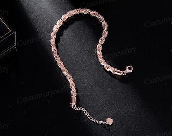 Modern gemkedja - Armbandskedja i 925 sterlingsilver - Födelsedagspresent till henne