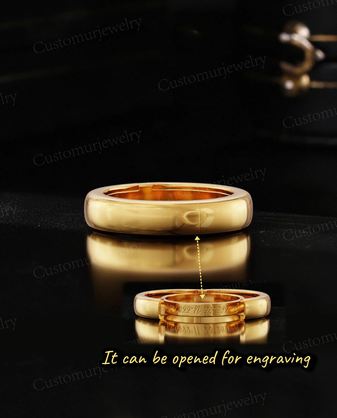 Custom Secret Message Ring, Openable Band Ring for Engraving, Simple ...
