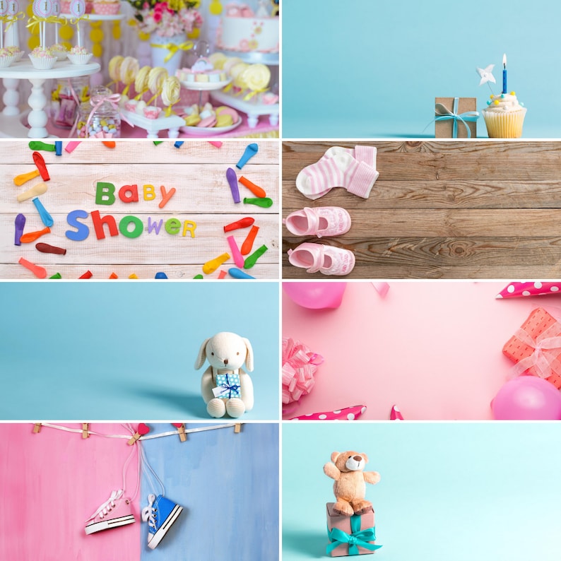 Baby Shower Zoom Background Virtual Digital Party Etsy