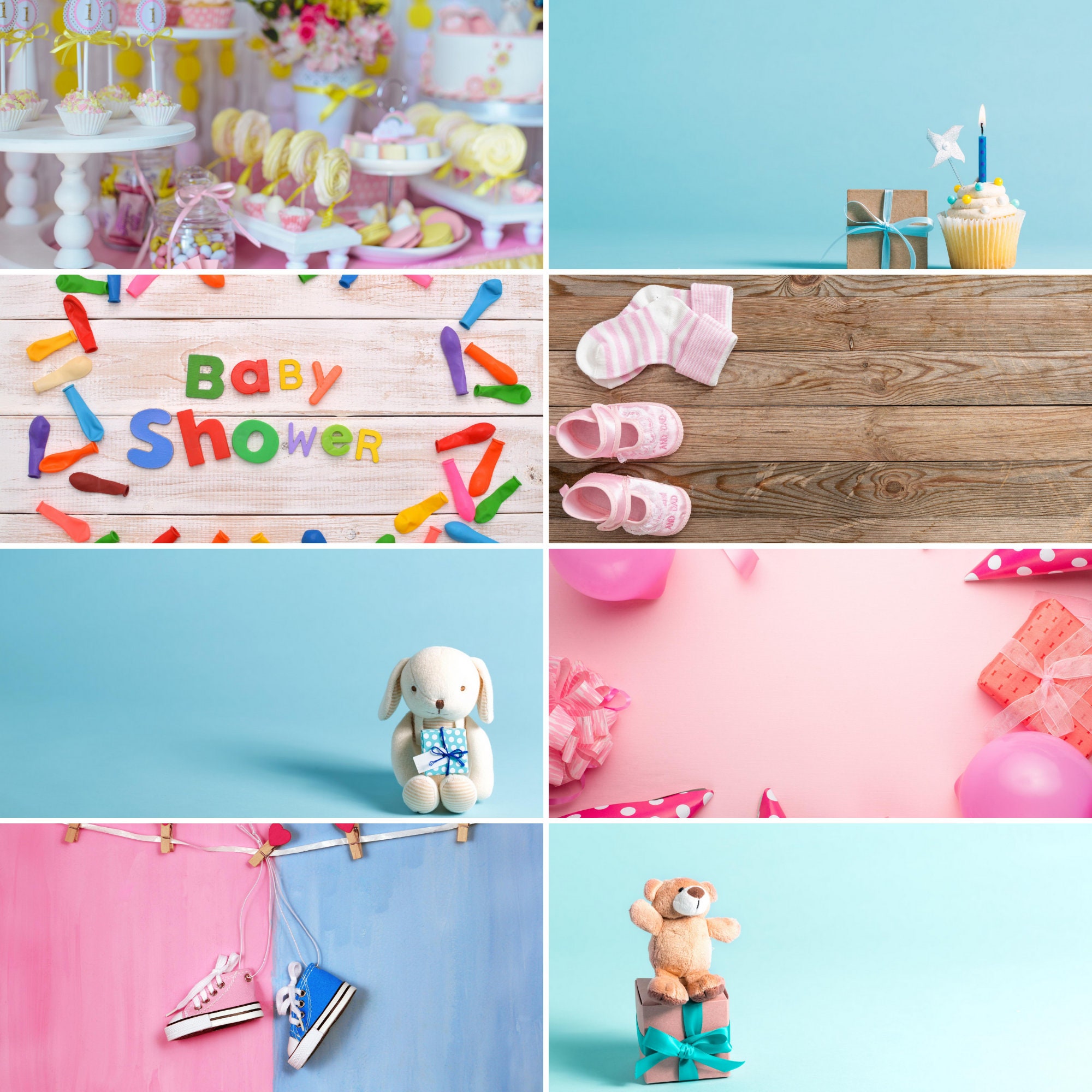 Baby Shower Zoom Background Virtual Digital Party Etsy