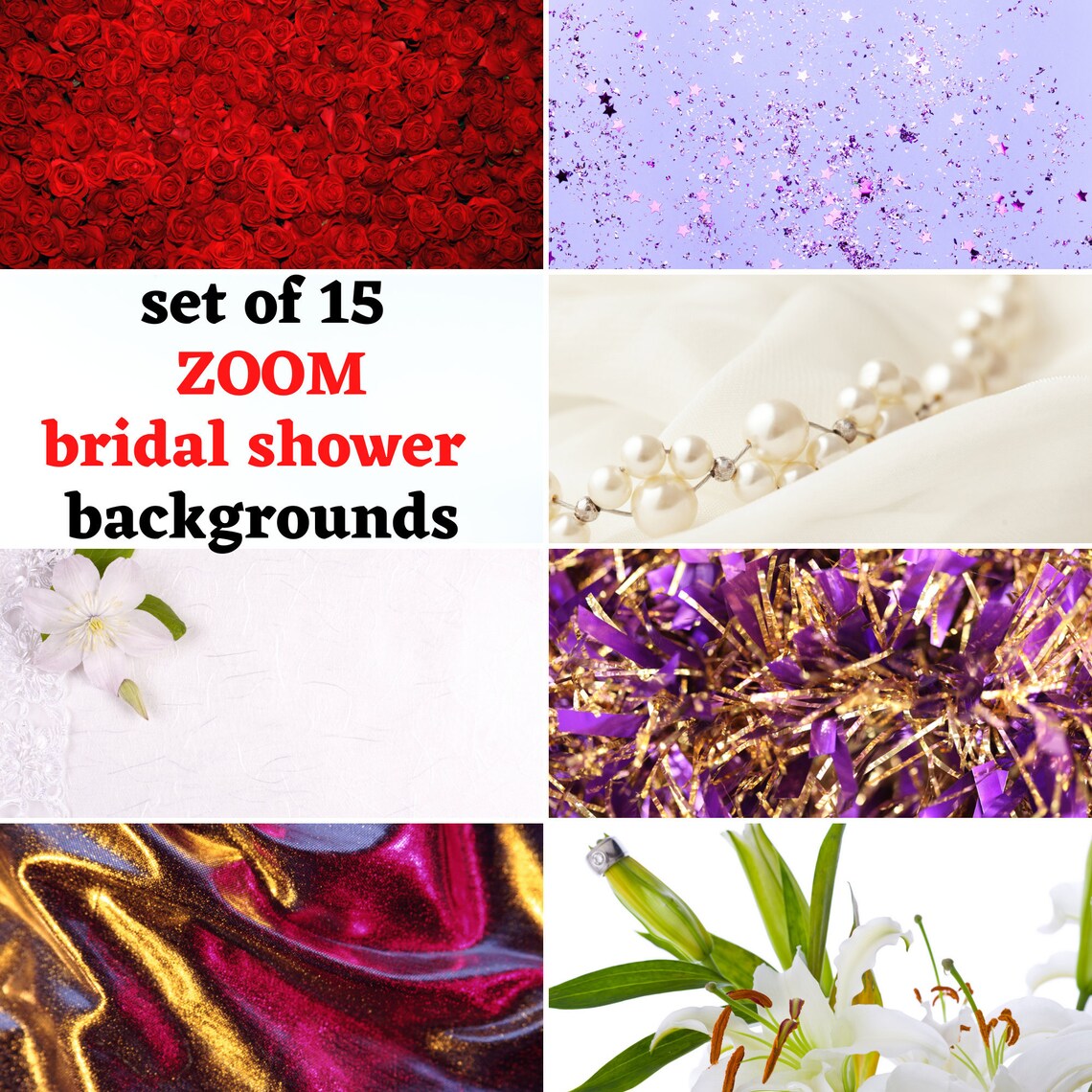BRIDAL SHOWER Zoom Background Party Backdrop for Virtual Etsy