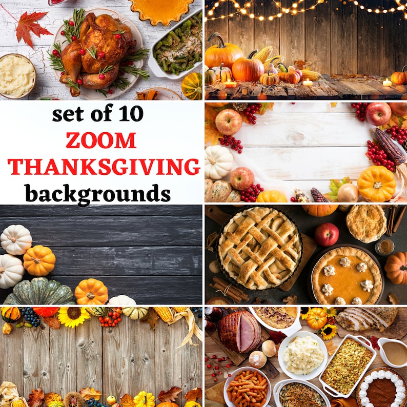 THANKSGIVING Zoom Background Backdrop for online meeting and Etsy