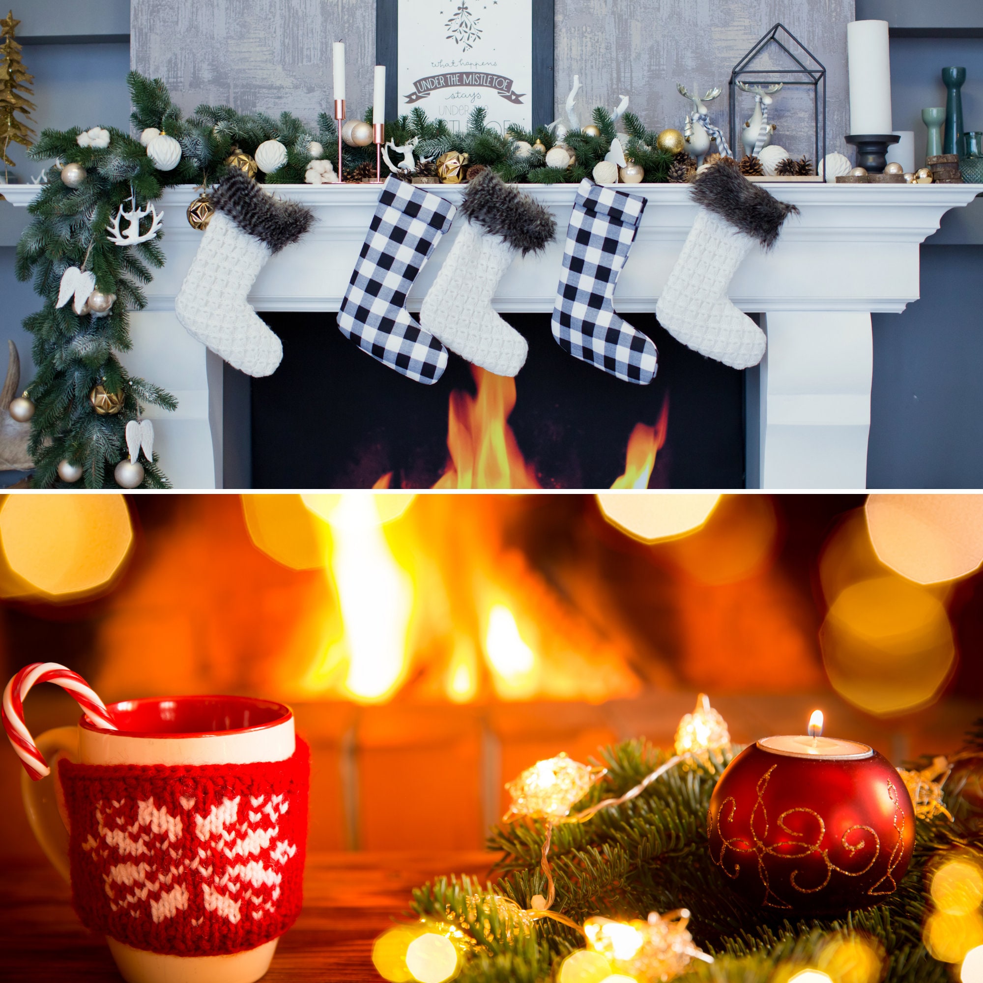 FIREPLACE Zoom Background HOLIDAY Backdrop for Online Virtual Etsy
