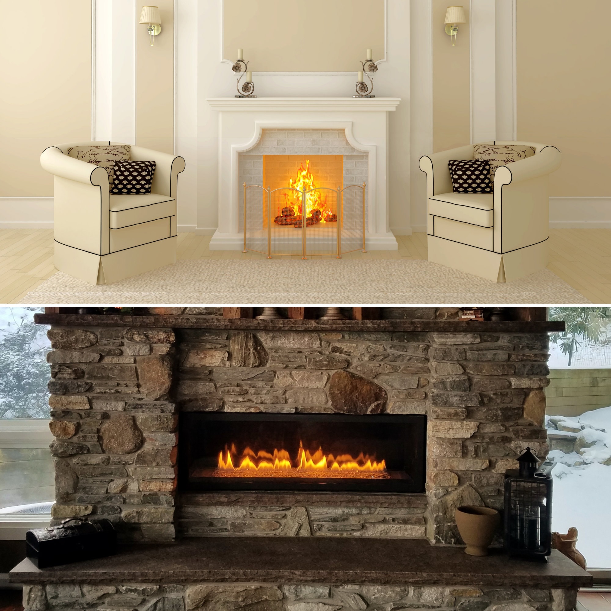 FIREPLACE Zoom Background HOLIDAY Backdrop for Online Virtual | Etsy