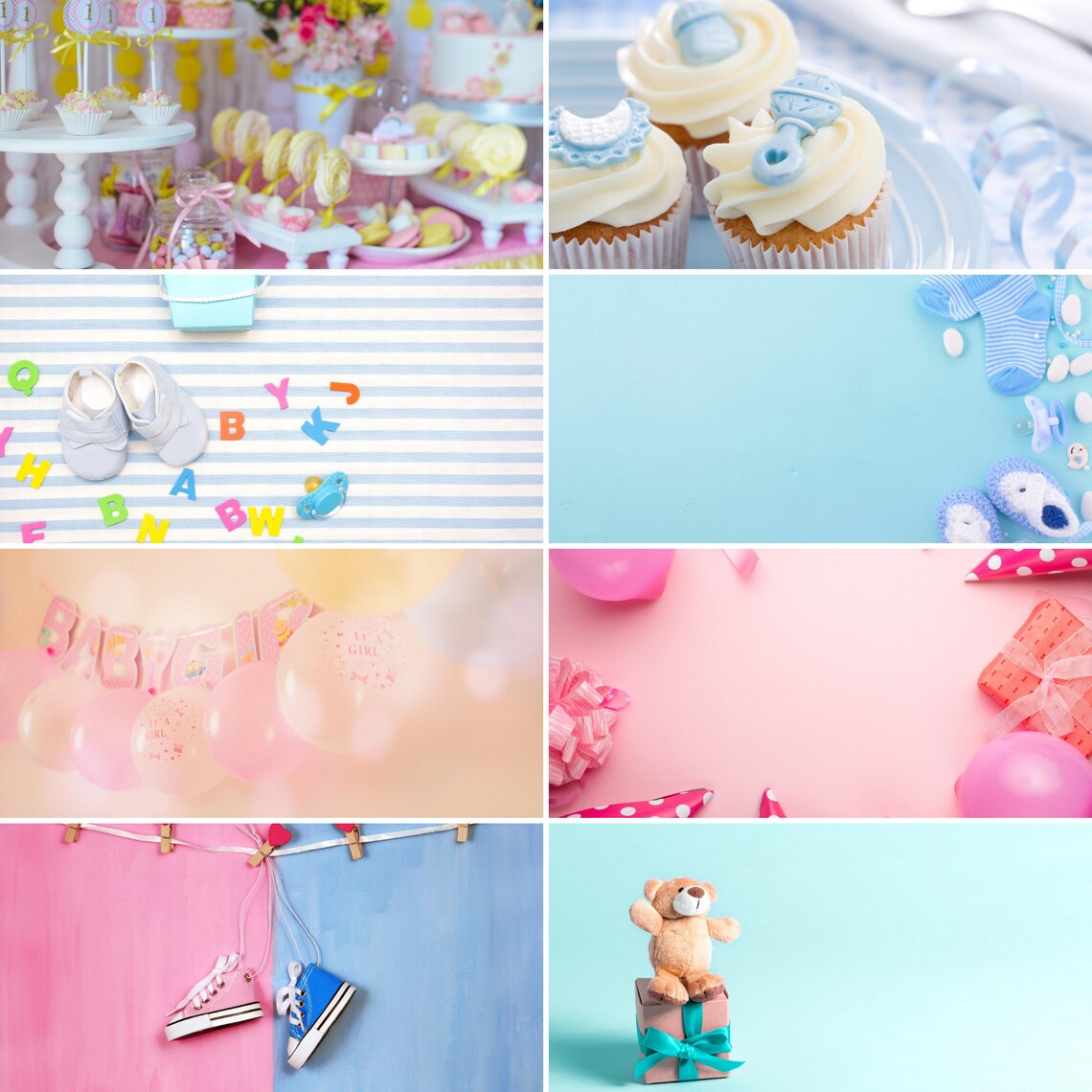 Baby Shower Zoom Background Virtual Digital Party Etsy