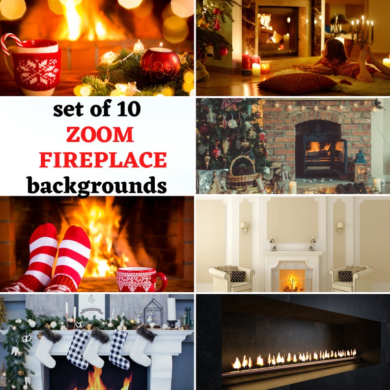 Zoom Virtual Background Fireplace