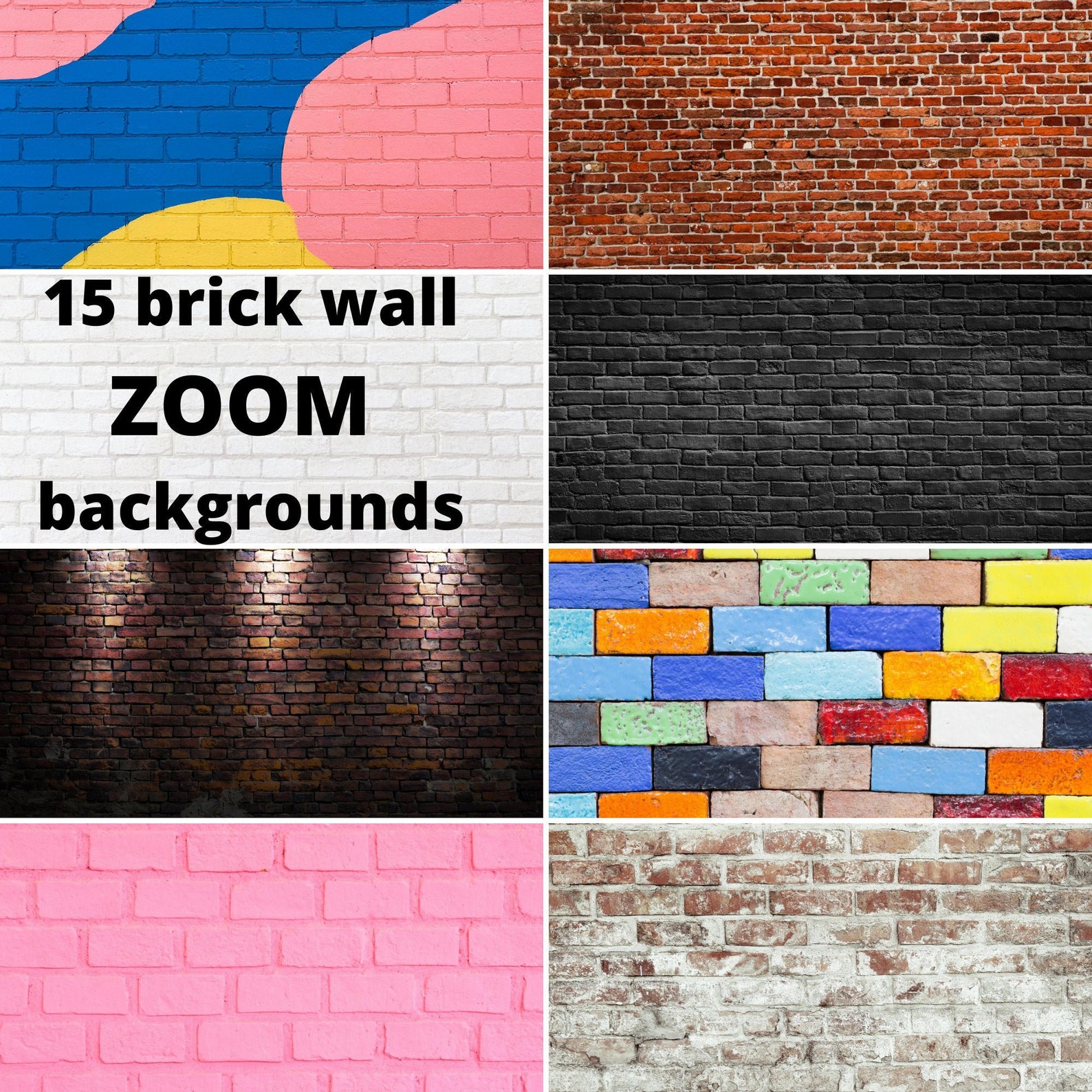 BRICK WALL Zoom Virtual Background School Bundle Images Etsy