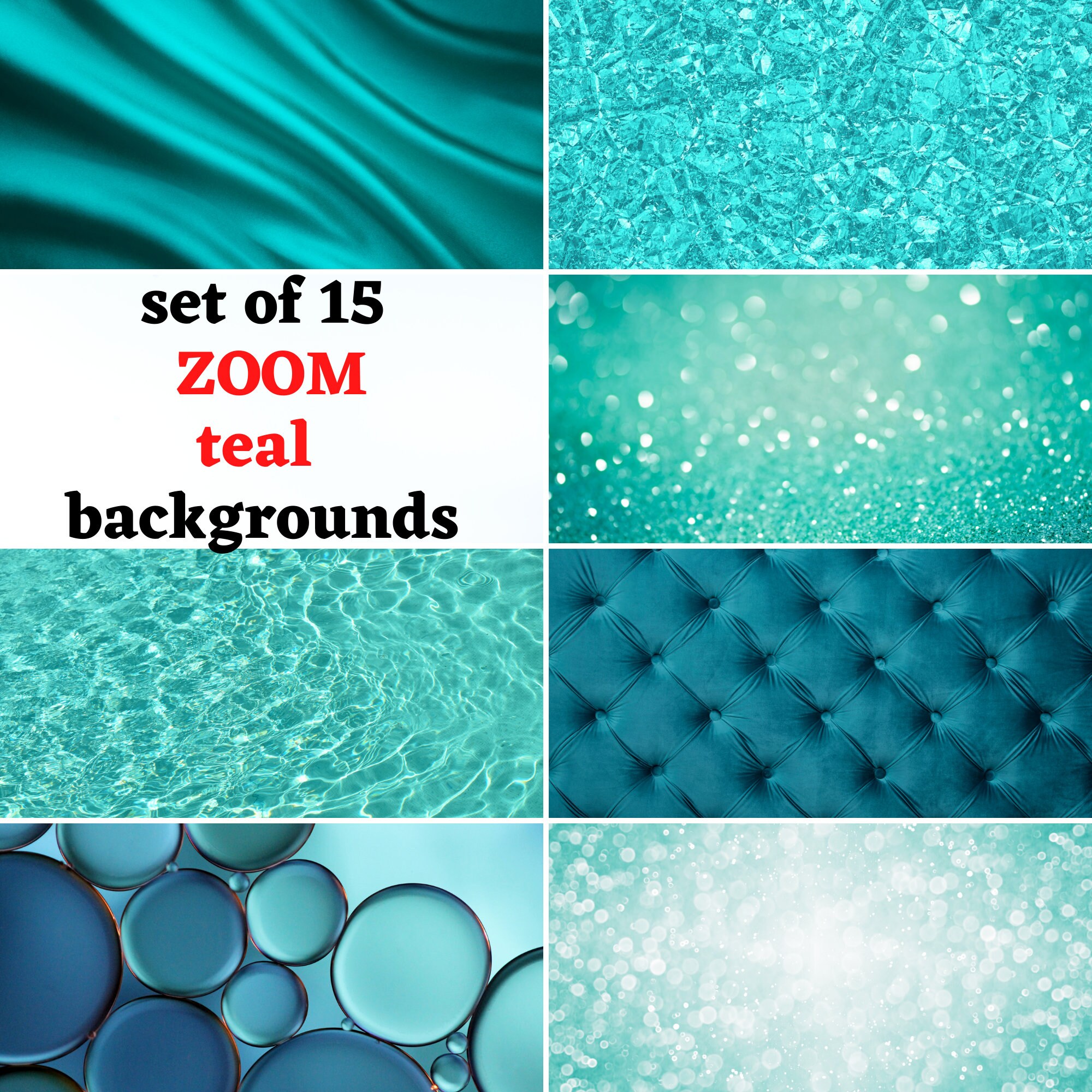 TEAL Turquoise Zoom Background for Video Call Backdrop for Etsy