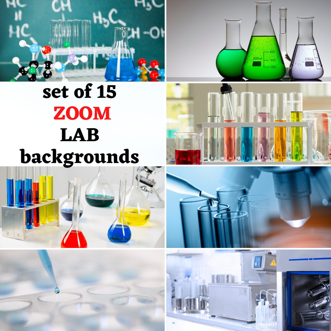 LAB Zoom Background SCHOOL Backdrop for Online Virtual Digital Etsy