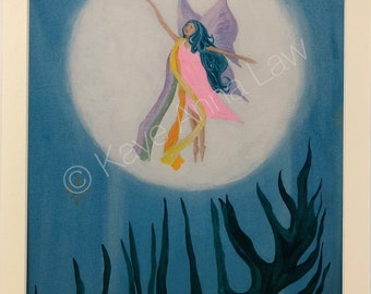 Fairy Art Print, Reach for the Stars, Print from my Original Artwork, Fairy Print,  Fairy Wall Art