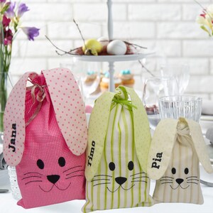 3 bunny bags in a set, ITH embroidery file 13x18 + 16x26 + 18 x 30 cm, Easter bag, Easter bag