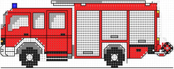 Feuerwehr Hlf16 Loschfahrzeug Kreuzstich Vorlage Cross Etsy