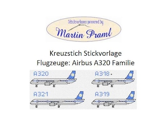 Aircraft - Airbus A320 Family A318 A319 A320 A321 - cross stitch template