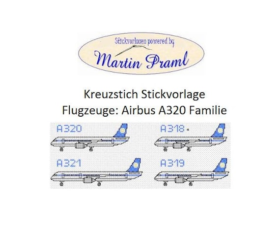 Aircraft Airbus A3 Family A318 A319 A3 A321 Cross Stitch Etsy