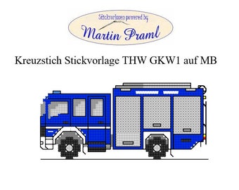 THW GKW1 Gerätekraftwagen - Kreuzstich template - cross stitch template