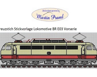 Lokomotive BR E03 Vorserie - Kreuzstich vorlage - cross stitch template