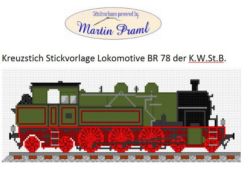 Lokomotive BR 78 KWStB cross stitch template image 1