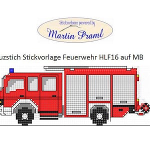 Fire Department HLF16 Fire Engine - Cross Stitch Template - cross stitch template