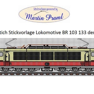 Lokomotive BR 103 133 - Kreuzstich Vorlage - cross stitch template