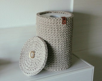 Toilet paper basket, bathroom basket, toilet roll basket, crocheted basket, utensil holder, toilet roll basket, toilet paper rolls, storage basket, toilet roll basket