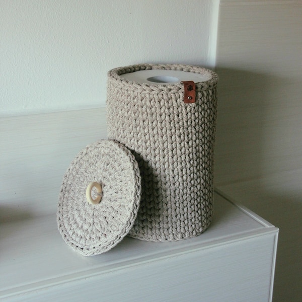 Toilet paper basket, bathroom basket, toilet roll basket, crocheted basket, utensil holder, toilet roll basket, toilet paper rolls, storage basket, toilet roll basket