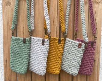 Crochet cell phone bag, cell phone shoulder bag