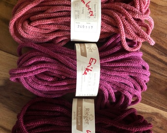 Knitted tube handmade with the knitting mill 100% virgin wool approx. 1 meter