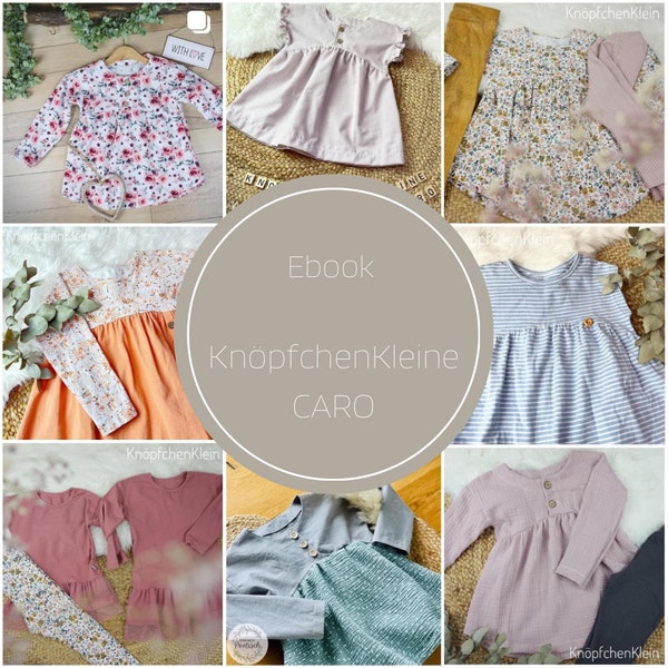 KnoepfchenKleine CARO, sewing pattern, ebook, pattern, sewing patterns, projector, size. 74-116, children's clothing, girls, girly, tunic