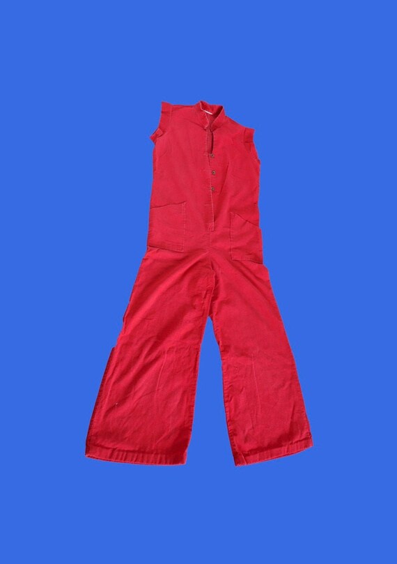 VINTAGE JUMPSUIT - cordial ribbed velvet RED jumps