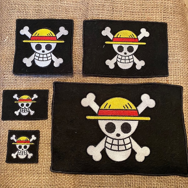 Straw Hat Pirates Flag Embroidered Patch - Small to Large