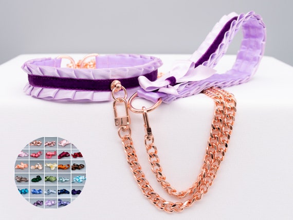 LV Inspired Print Cat Collar Duo with Purple – ComfortforCreatures