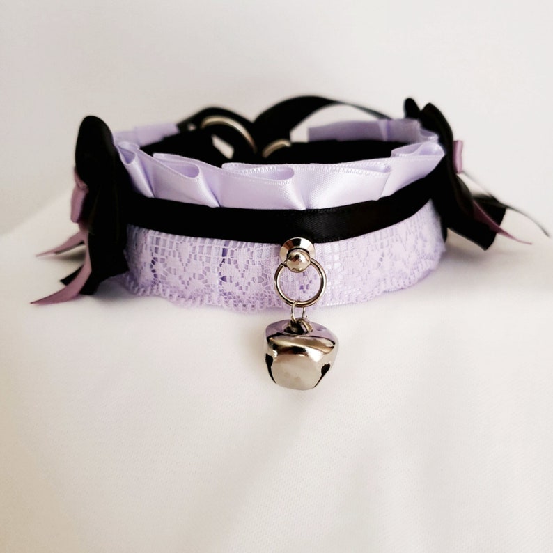 Purple Lilac Black Collar DDLG Collar Kitten Play Collar Etsy