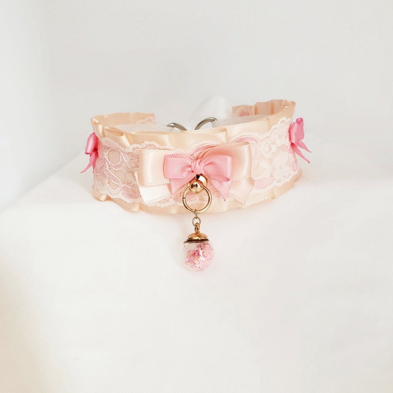 Peach Pink, Kitten Play Collar, Pet Play Collar, BDSM, DDLG Collar, Daddy Kink, ABDL, Kittenplay Collars, Princess Collar, Petplay Collar 