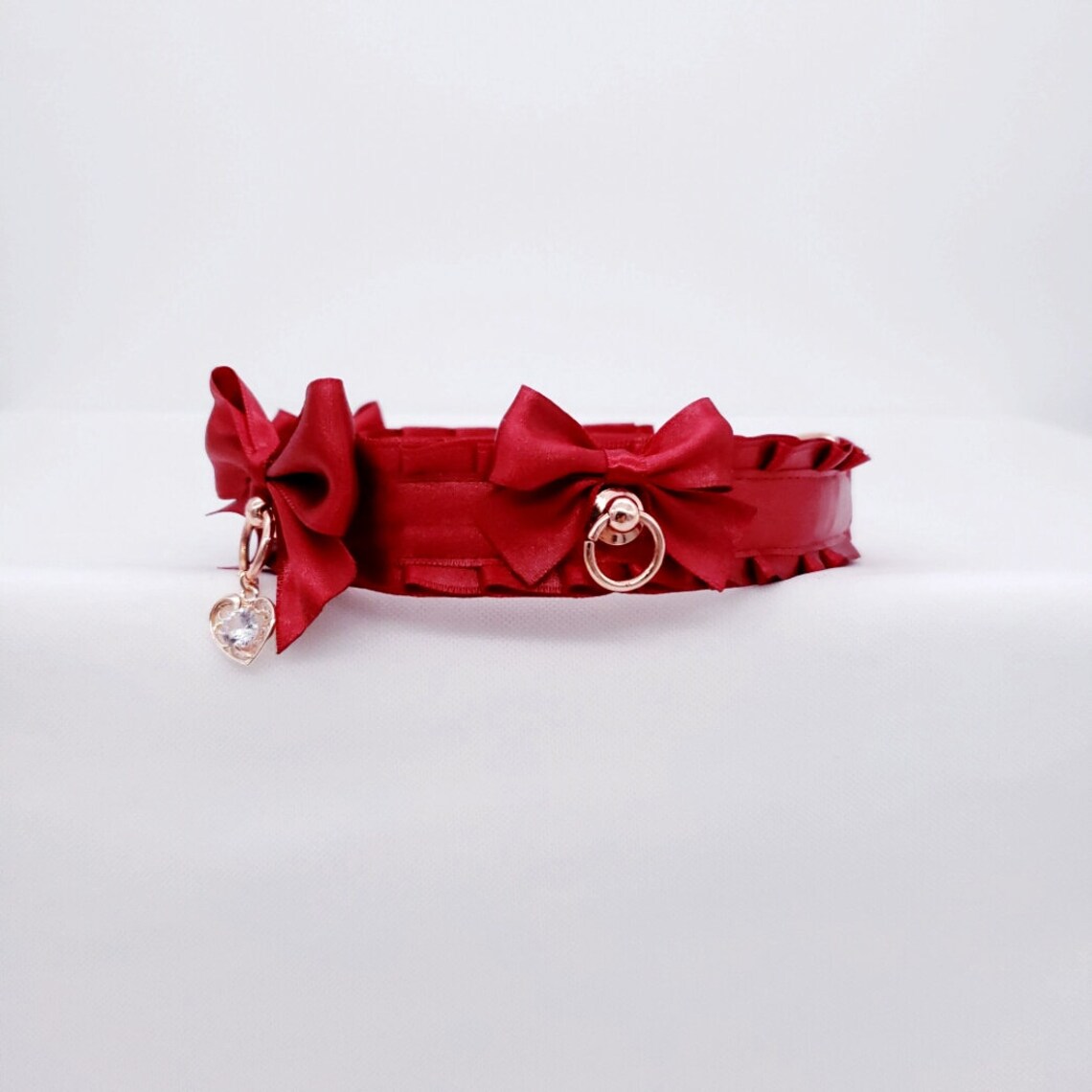Luxury Red and Rose Gold Kitten Play Collar Pet Play Collar Etsy