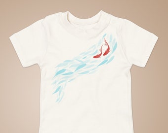 Koi Fische, Kinder Shirt Bio-Baumwolle 1,2,3 Jahre 80/86/92 genderneutral Aquarellzeichnung nachhaltig Geschenk Geburtstag Kinder T-Shirt