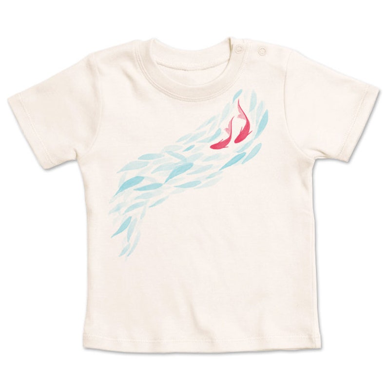 Koi Fishes-Kids Organic T-Shirt Size 74-98 Watercolor Drawing-Sustainable Baby Clothes-Gift-Birth Gift