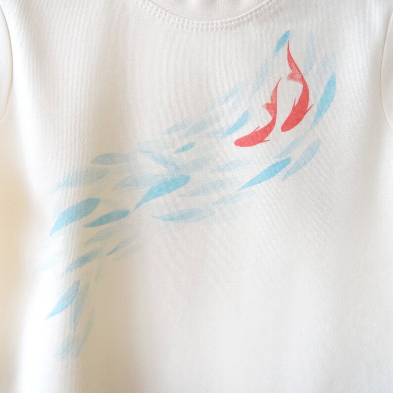 Koi Fishes-Kids Organic T-Shirt Size 74-98 Watercolor Drawing-Sustainable Baby Clothes-Gift-Birth Gift