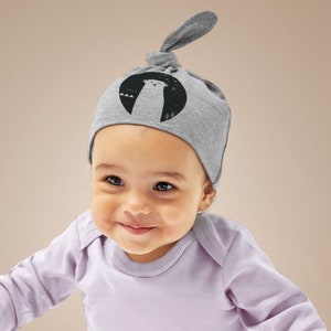 Paul el oso polar, sombrero de bebé orgánico, 0 a 12 meses, sombrero de crecimiento, sombrero de nudo, gorro de bebé, regalo, regalo de nacimiento