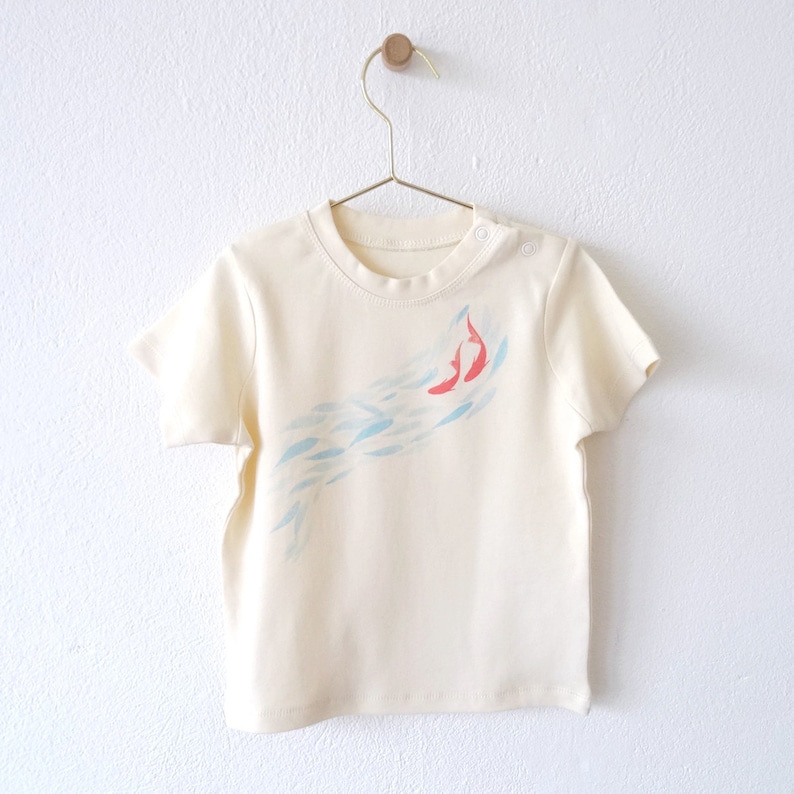 Koi Fishes-Kids Organic T-Shirt Size 74-98 Watercolor Drawing-Sustainable Baby Clothes-Gift-Birth Gift