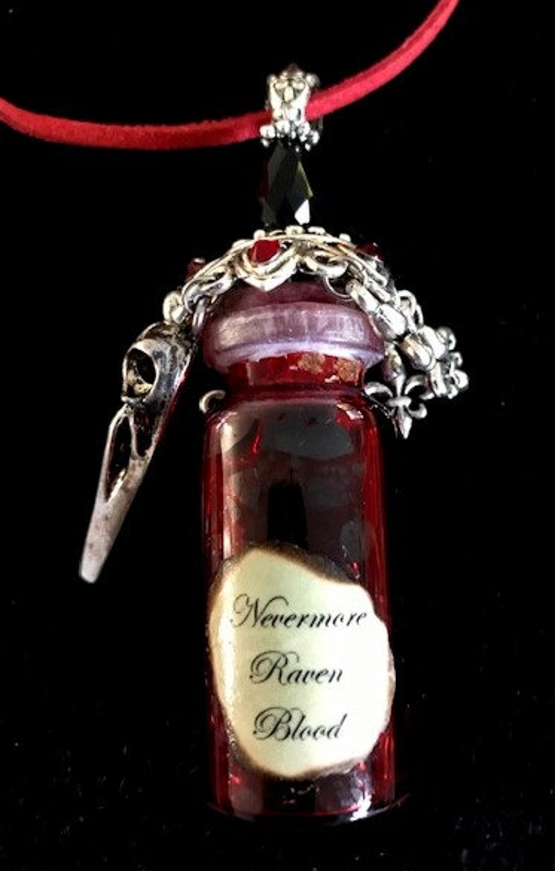 Gothic Pendant Blood Jewelry Blood Vial Necklace Ravenblood Etsy