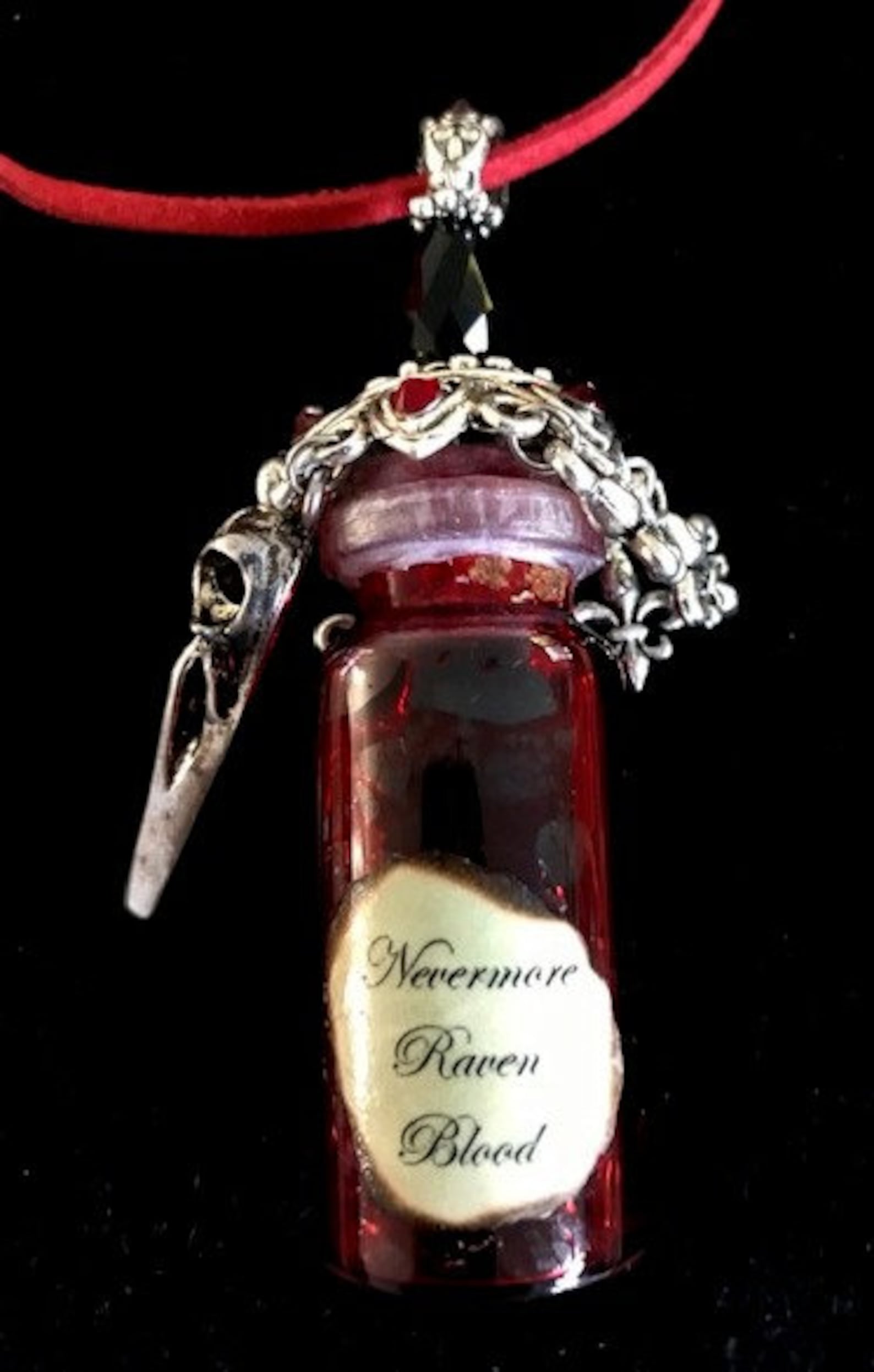 Gothic Pendant Blood Jewelry Blood Vial Necklace Ravenblood Etsy