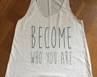 Beiges Yoga Tank Top "Become who you are!"