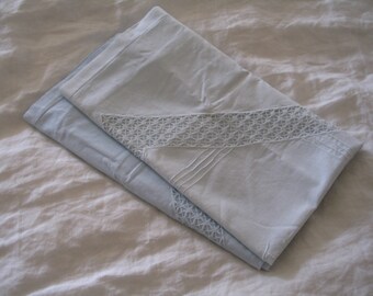 2 very old pillow covers lace shabby