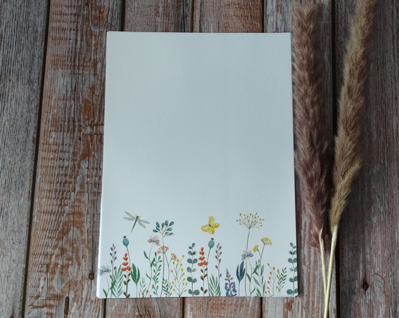 Wildflower Stationery Set With Matching Envelopes Etsy
