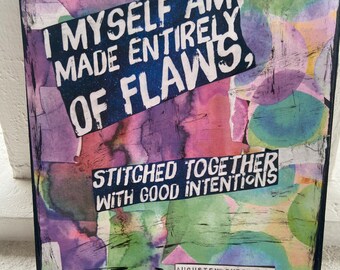 Augusten Burroughs Poetry on Wood Canvas