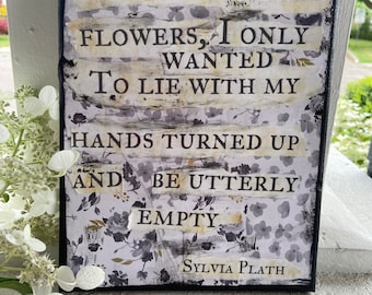 Sylvia Plath Poetry Mixed Media Collage Canvas Art