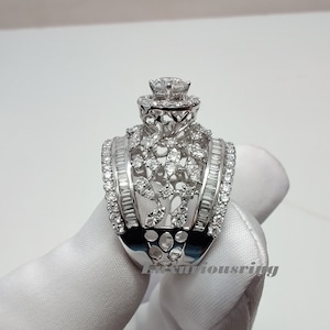 Royal Style Ring,Lab Diamond Pave Set Engagement Ring,925 Sterling Silver Statement Simulated Diamond Wedding Ring,Royal Jewelry For Women