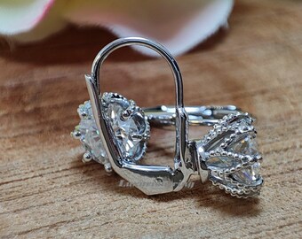 Orecchini Con Diamante Solitario In Argento 925 Da 1,0 Carati Con Taglio Rotondo