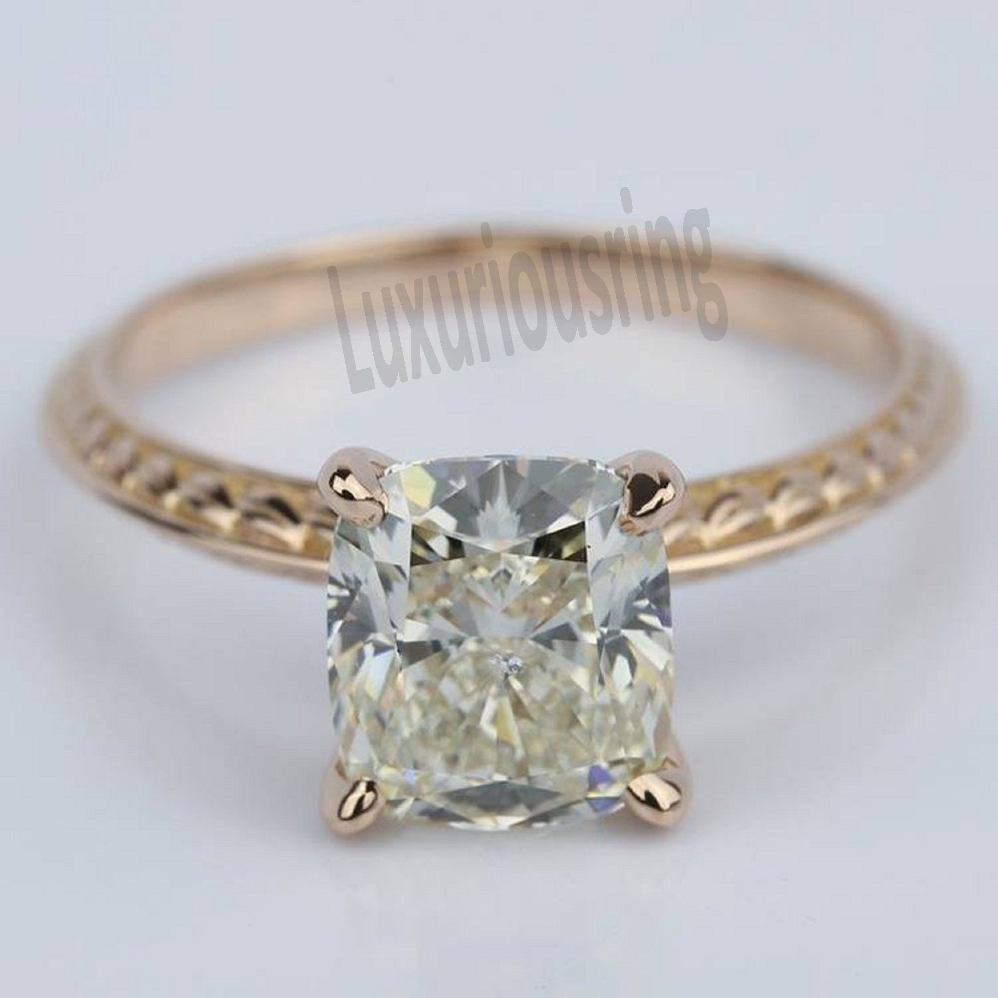 Solitaire Moissanite Engagement Ring 1.49 Carat Colorless Etsy